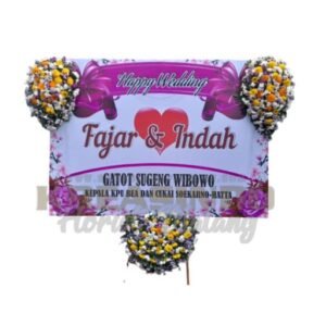 Bunga Papan Ucapan Happy Wedding