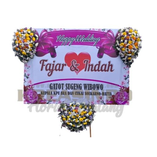 Bunga Papan Ucapan Happy Wedding