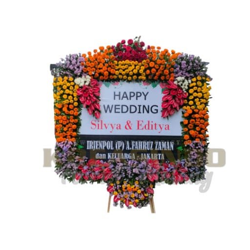 Bunga Papan Ucapan Happy Wedding
