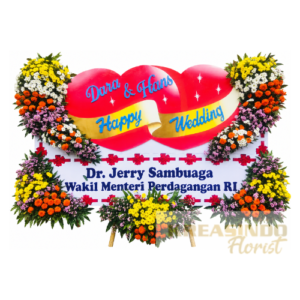 Papan Bunga Happy Wedding 042