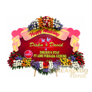 Papan Bunga Happy Wedding 041